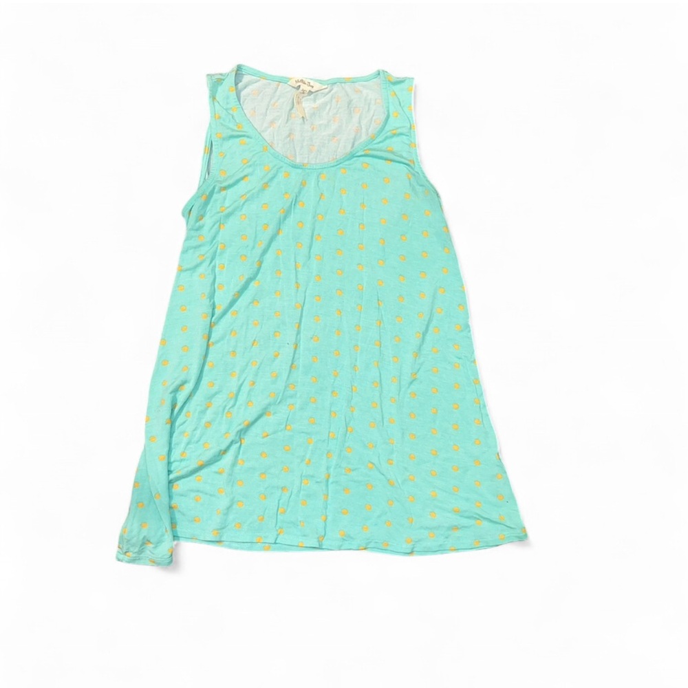 Matilda Jane Women’s Tank Small Mint Green Top with Yellow Dots